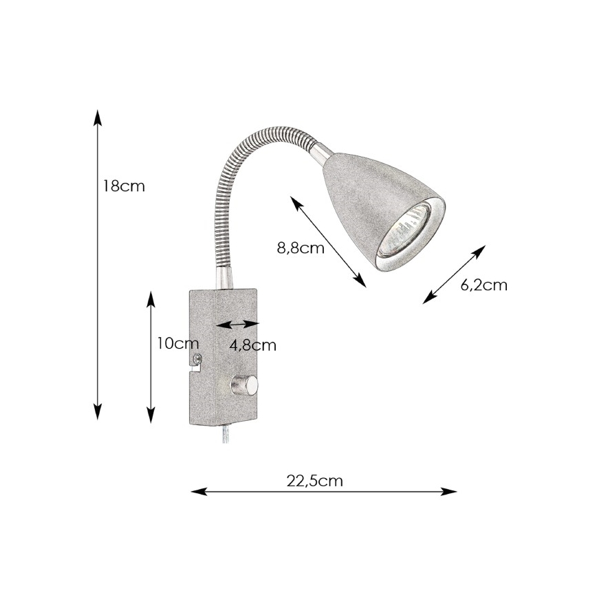 Markslöjd 107410 - Aptumšojama sienas lampa CIRO 1xGU10/7W/230V