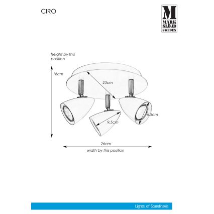 Markslöjd 107411 - Lampa CIRO 3xGU10/35W/230V