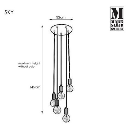 Markslöjd 107467 - Lustra ar auklu SKY 5xE27/60W/230V