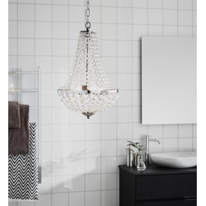 Markslöjd 107550 - Kristāla vannasistabas lustra uz ķēdes GRÄNSÖ 2xG9/20W/230V IP44