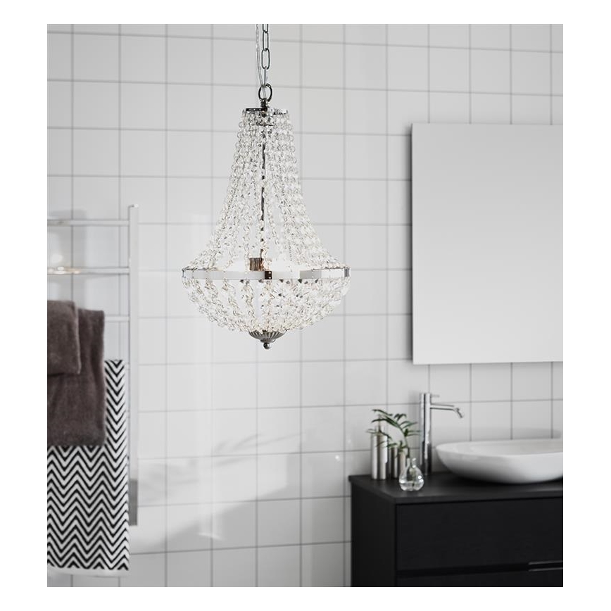 Markslöjd 107550 - Kristāla vannasistabas lustra uz ķēdes GRÄNSÖ 2xG9/20W/230V IP44