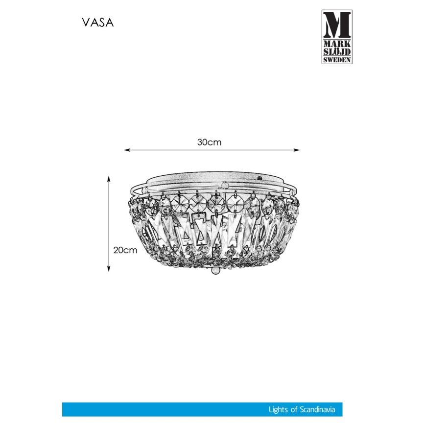 Markslöjd 107587 - Griestu gaismeklis VASA 3xE14/40W/230V