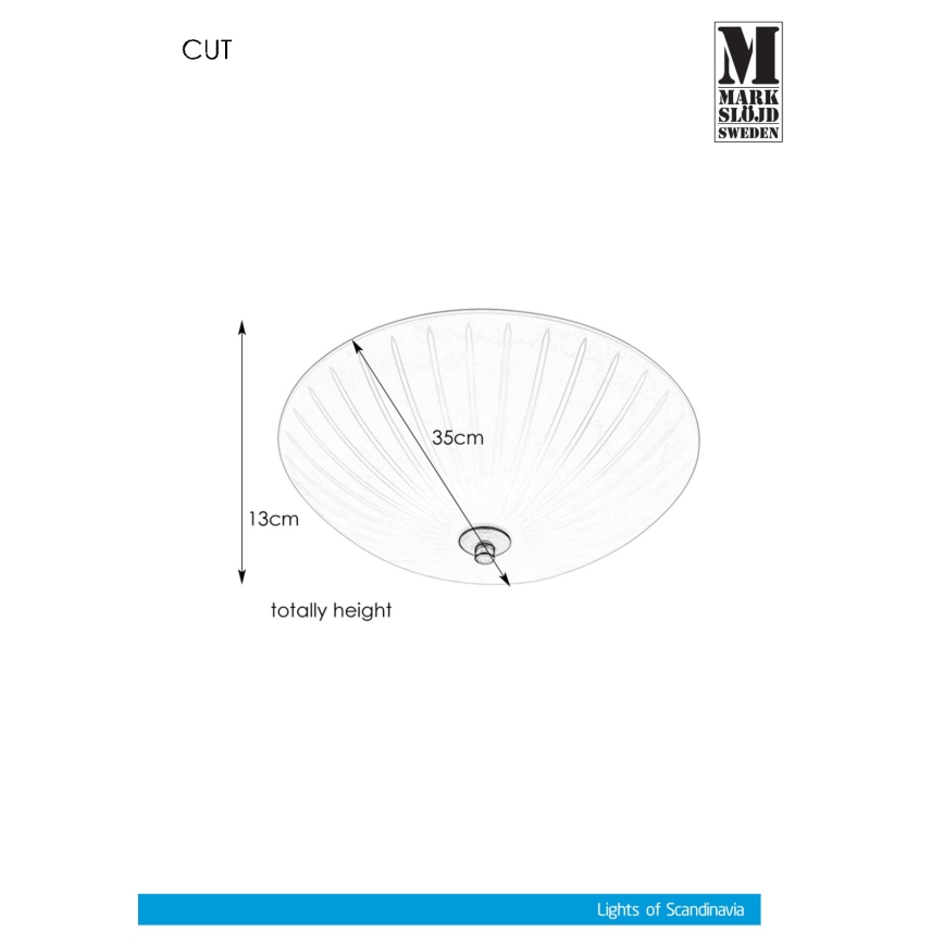 Markslöjd 107758 - Griestu lampa CUT 2xE14/40W/230V d. 35 cm