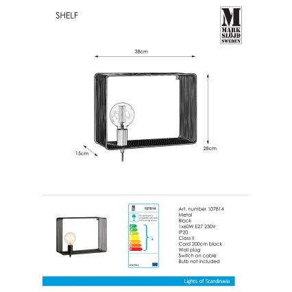 Markslöjd 107814 - Sienas lampa SHELF 1xE27/60W/230V