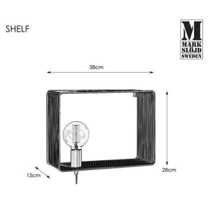 Markslöjd 107815 - Sienas lampa SHELF 1xE27/60W/230V