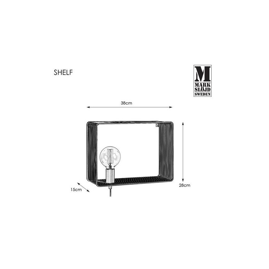 Markslöjd 107815 - Sienas lampa SHELF 1xE27/60W/230V