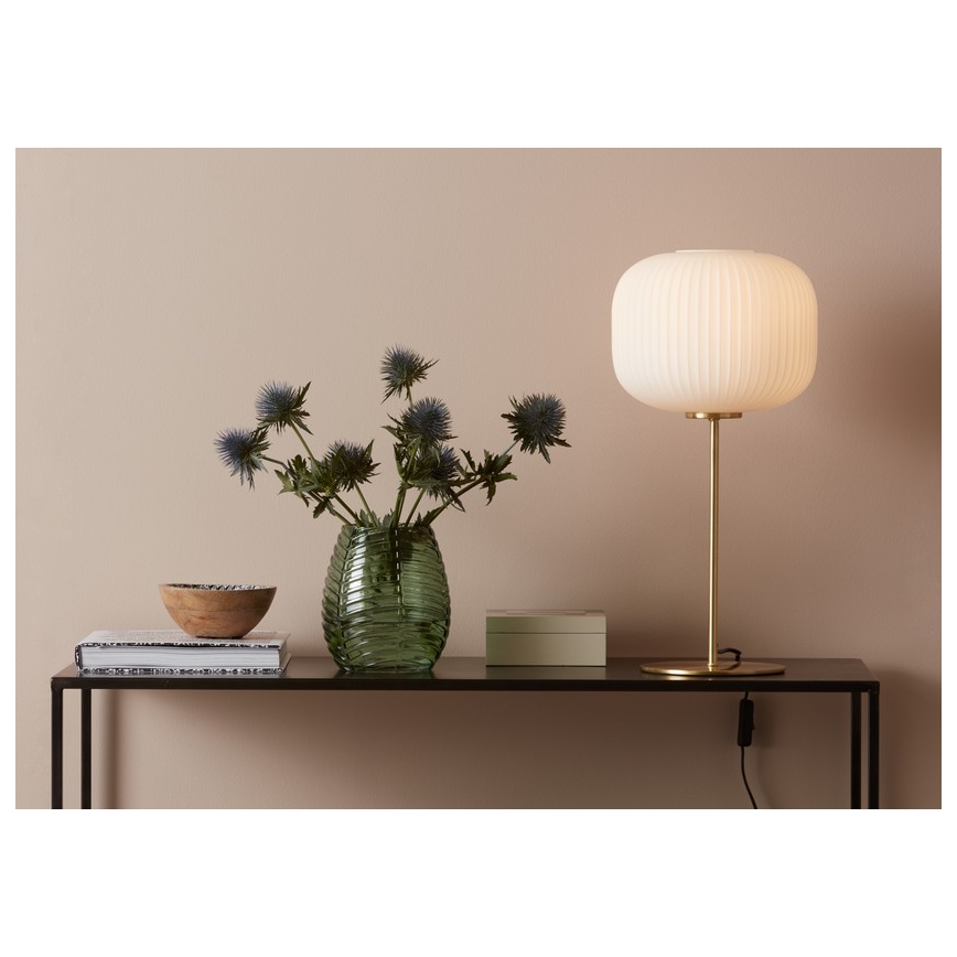 Markslöjd 107819 - Galda lampa SOBER 1xE27/60W/230V balta/misiņa