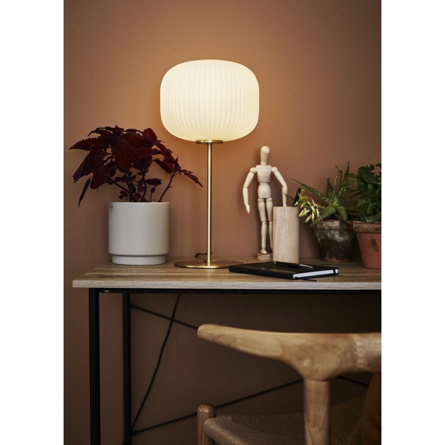 Markslöjd 107819 - Galda lampa SOBER 1xE27/60W/230V balta/misiņa