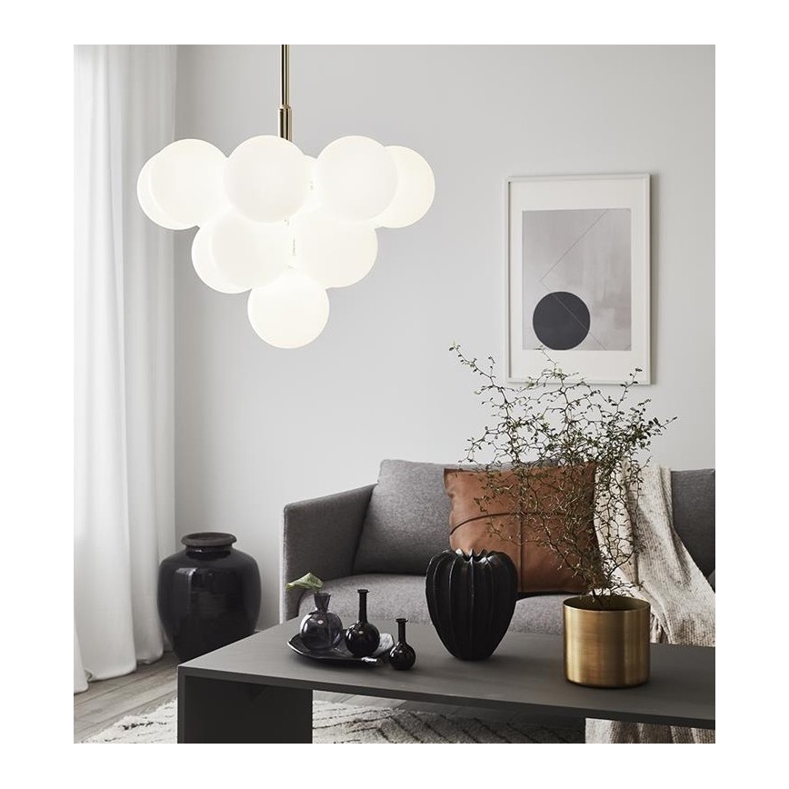 Markslöjd 107903 - griestu lustra MERLOT uz stieņa 13xG9/20W/230V Ø 56 cm balta/zelta