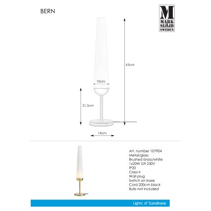 Markslöjd 107904 - Galda lampa BERN 1xG9/20W/230V