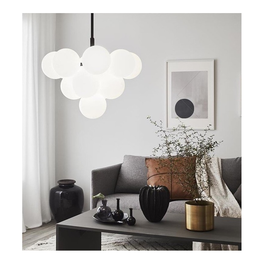 Markslöjd 107911 - Lustra ar stieni MERLOT 13xG9/20W/230V Ø 56 cm balta/melna