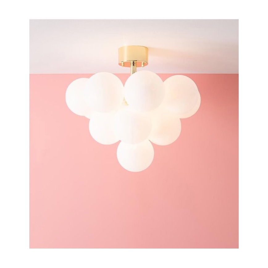 Markslöjd 107912 - Piestiprināma griestu lustra MERLOT 13xG9/20W/230V Ø 56 cm balta/zelta