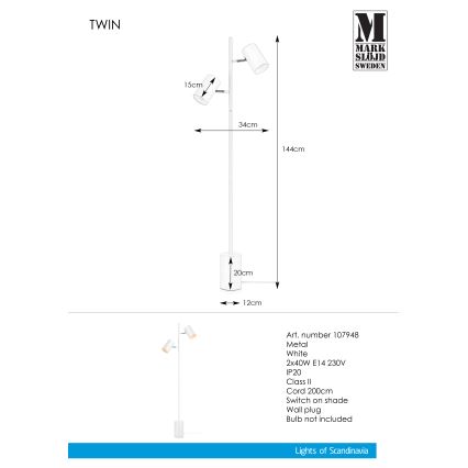 Markslöjd 107948 - Stāvlampa TWIN 2xE14/40W/230V