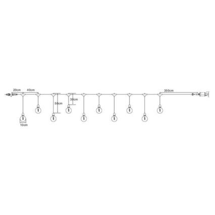 Markslöjd 108021 - LED Āra virtene GARDEN24 START 7,5m 10xLED/2,9W/230V IP44