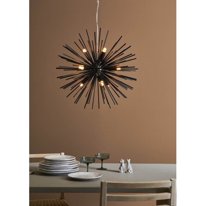 Markslöjd 108048 - Lustra ar auklu SOLEIL 9xE14/20W/230V melna