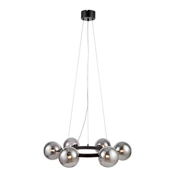 Markslöjd 108051 - Lustra ar auklu CIRCLE 6xG9/20W/230V melna