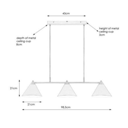 Markslöjd 108075 - Lustra uz auklas KLINT 3xE14/40W/230V balta