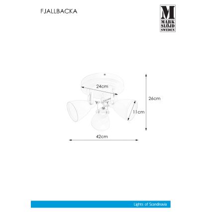 Markslöjd 108083 - Vannas istabas starmetis FJÄLLBACKA 3xG9/20W/230V IP44 balts