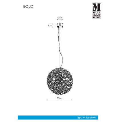 Markslöjd 108101 - Kristāla lustra uz auklas BOLID 9xG9/20W/230V