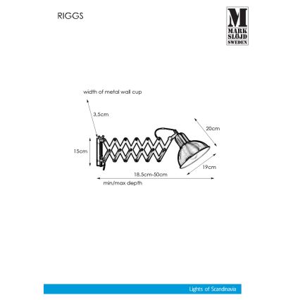 Markslöjd 108105 - Sienas gaismeklis RIGGS 1xE27/60W/230V melns
