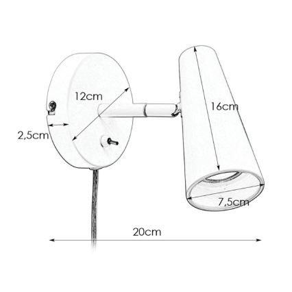 Markslöjd 108199 -  Sienas starmetis CREST 1xGU10/7W/230V balts