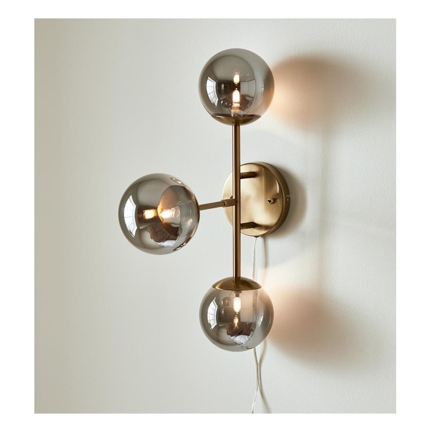 Markslöjd 108253 - Sienas gaismeklis TRINITY 3xG9/20W/230V zelta/pelēks