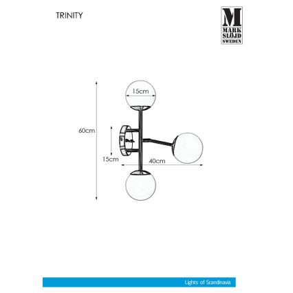 Markslöjd 108253 - Sienas gaismeklis TRINITY 3xG9/20W/230V zelta/pelēks