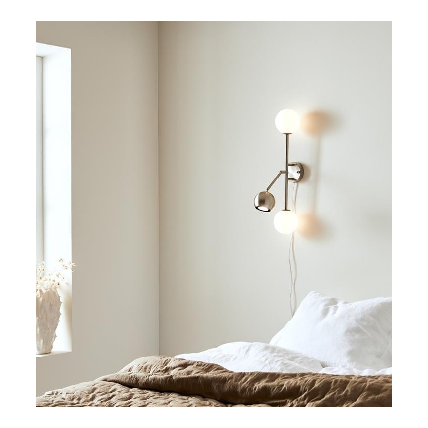 Markslöjd 108256 - Sienas lampa BESIDE 2xG9/20W/230V + 1xGU10/7W/230V matēts hroms