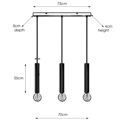 Markslöjd 108261 - Lustra ar auklu SENCILLO 3xE27/40W/230V zelta
