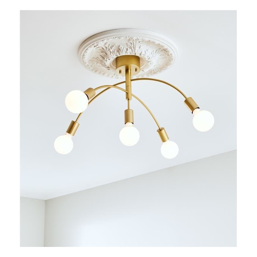 Markslöjd 108285 - Virsapmetuma lustra CYGNUS 5xE27/40W/230V zelta
