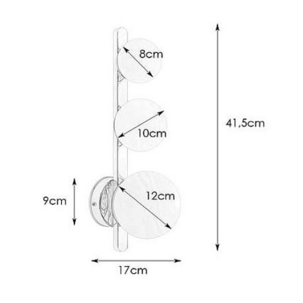 Markslöjd 108349 - Vannas istabas sienas lampa PURO 3xG9/20W/230V IP44 melna