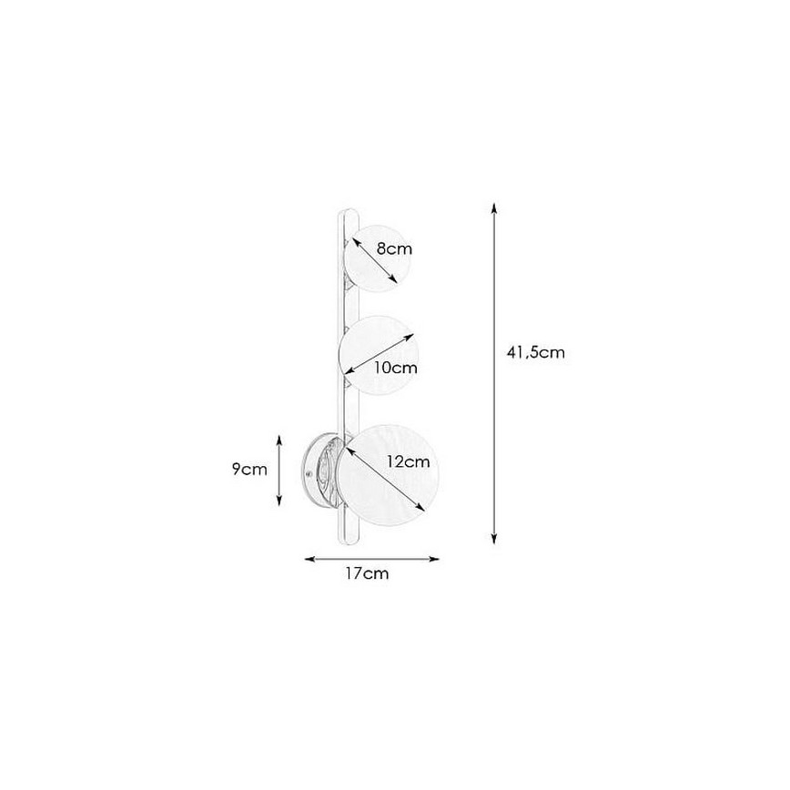 Markslöjd 108349 - Vannas istabas sienas lampa PURO 3xG9/20W/230V IP44 melna
