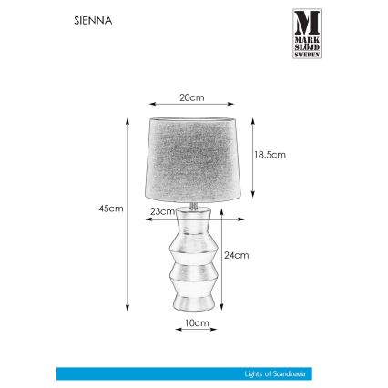Markslöjd 108448 - Galda lampa SIENNA 1xE27/40W/230V balta