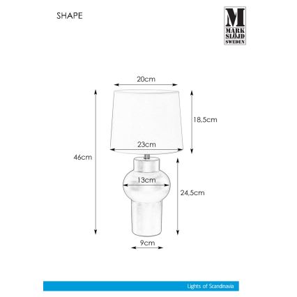 Markslöjd 108450 - Galda lampa SHAPE 1xE27/40W/230V balta
