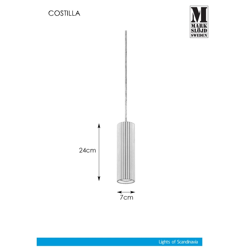 Markslöjd 108465 - Lustra ar auklu COSTILLA 1xGU10/7W/230V balta