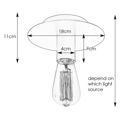 Markslöjd 108540 - Griestu lampa PIATTO 1xE27/40W/230V melna