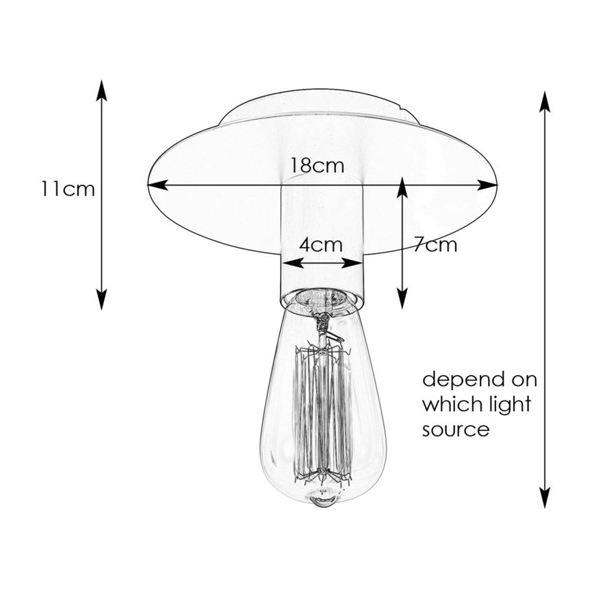 Markslöjd 108540 - Griestu lampa PIATTO 1xE27/40W/230V melna