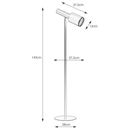 Markslöjd 108542 - Grīdas stāvlampa OZZY 1xE27/40W/230V melna