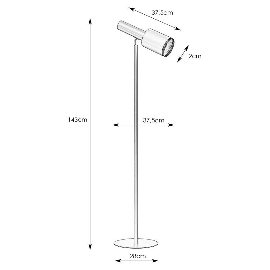 Markslöjd 108542 - Grīdas stāvlampa OZZY 1xE27/40W/230V melna