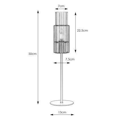 Markslöjd 108555 - Galda lampa TUBO 1xE14/40W/230V 50 cm melna/clear