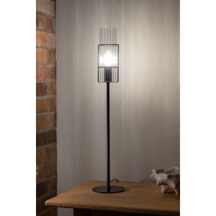 Markslöjd 108556 - Galda lampa TUBO 1xE14/40W/230V 65 cm melna/caurspīdīga