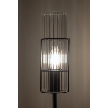 Markslöjd 108556 - Galda lampa TUBO 1xE14/40W/230V 65 cm melna/caurspīdīga