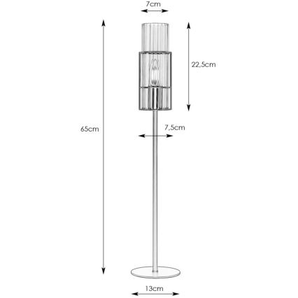 Markslöjd 108556 - Galda lampa TUBO 1xE14/40W/230V 65 cm melna/caurspīdīga