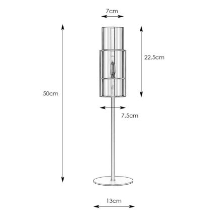 Markslöjd 108559 - Galda lampa TUBO 1xE14/40W/230V 50 cm melna