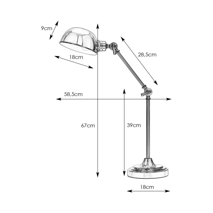 Markslöjd 108583 - Galda lampa PORTLAND 1xE27/40W/230V spīdīgi hromēts