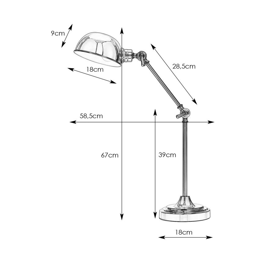 Markslöjd 108584 - Galda lampa PORTLAND 1xE27/40W/230V melna