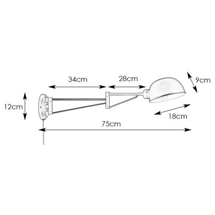 Markslöjd 108587 - Sienas lampa PORTLAND 1xE27/40W/230V melna