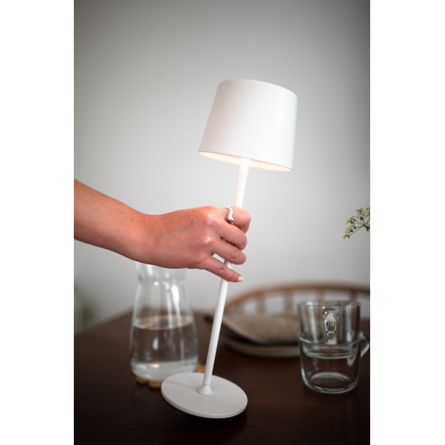 Markslöjd 108654 - LED Aptumšojama uzlādējama lampa FIORE LED/2W/5V IP44 38 cm balta