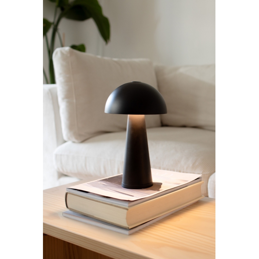 Markslöjd 108655 - LED Aptumšojama uzlādējama lampa FUNGI LED/1,5W/5V IP44 melna