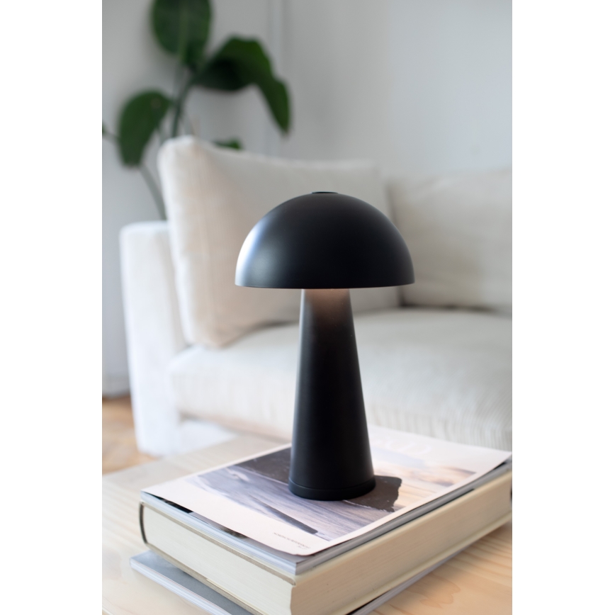 Markslöjd 108655 - LED Aptumšojama uzlādējama lampa FUNGI LED/1,5W/5V IP44 melna